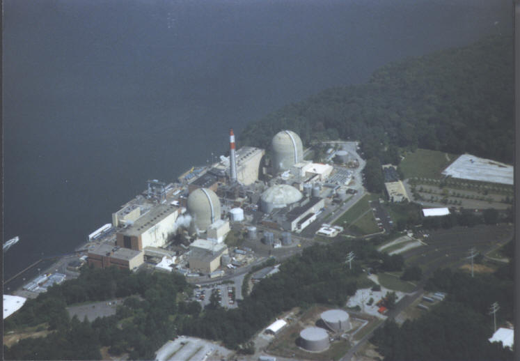 Aerial photograph, Indian Point nuclear power plant, Buchanan, New York