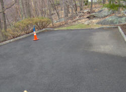 Empty parking spaces ready for mulch delivery