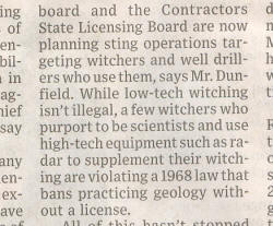 Wall Street Journal excerpt 03 August 2007 about "witchers."