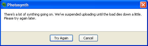 Microsoft Photosynth is overwhelmed.