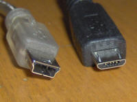 Comparison of standard mini-USB and BlackBerry Storm "micro-USB" connectors