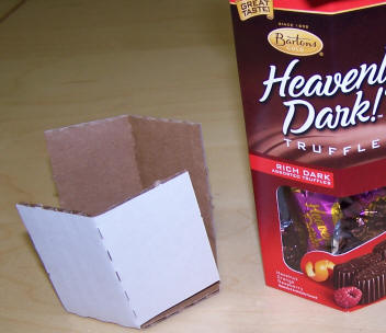 Bartons Heavenly Dark Truffles package showing size of filler.
