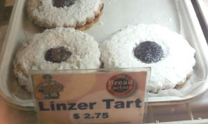 Linzer torte from the Bread Factory in NYC.  Stale, uninspiring, but at least fairly expensive.