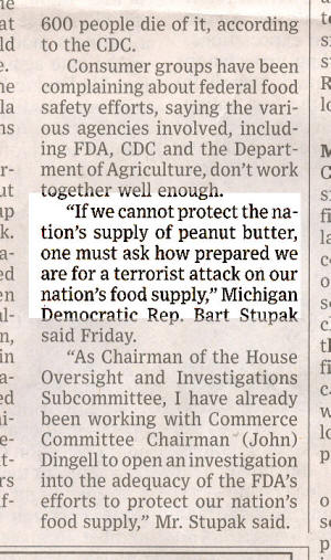 WSJ 20 Feb 07: Rep. Bart Stupak (D-Mich) quote