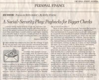 16 August 2008 Wall Street Journal: Social Security do-over