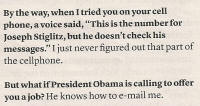 Excerpt about cellphones from Joseph Stiglitz interview