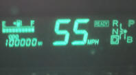 Prius odometer at 100,000 miles