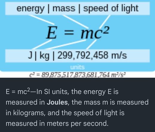 E=mc^2 with units and genuine numbers