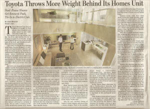 02 July 2008 Wall Street Journal Article - Toyota building houses in Japan