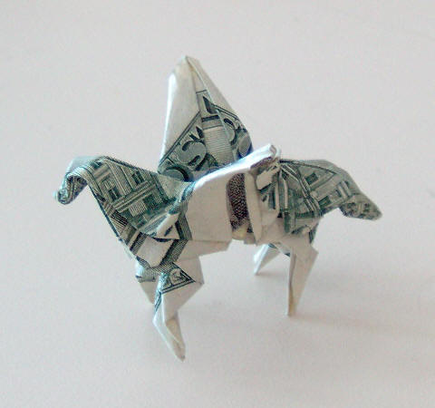 Pegasus rendered in US Currency by Hung