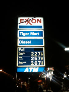 Exxon gasoline prices 27 May 2009 in NJ