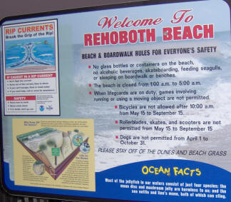 Rehoboth Beach DE beach rules and regulations.  