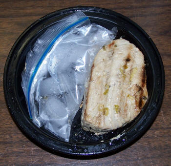 Yummy tuna with a bag of ice in a PLUCO