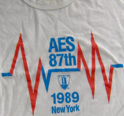 87th Audio Engineering Society, 1989 in New York, commemorative T-shirt. 
