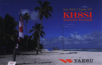 KH8SI QSL Card - Swain's Island