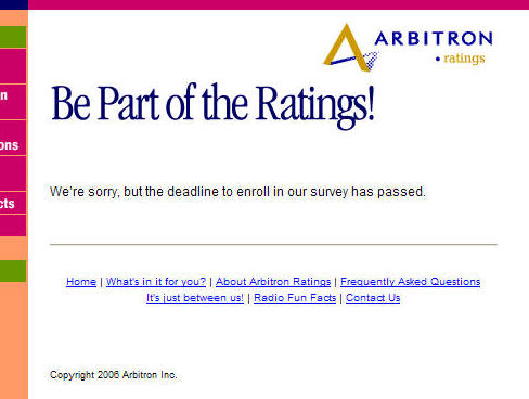 Arbitron:  Lost opportunity!