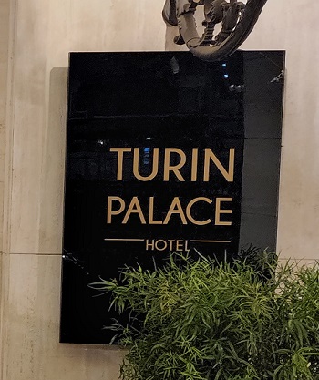 Turin Palace Hotel entry sign