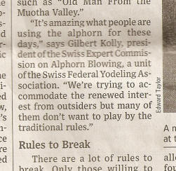 Excerpt from Alphorn article - WSJ 23 September 2008