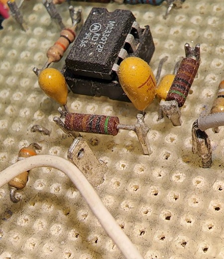 Example of electronic prototype on perf-board